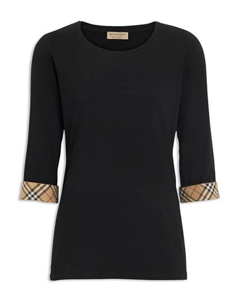 burberry lohit three quarter check cuff tee|Bloomingdale's.